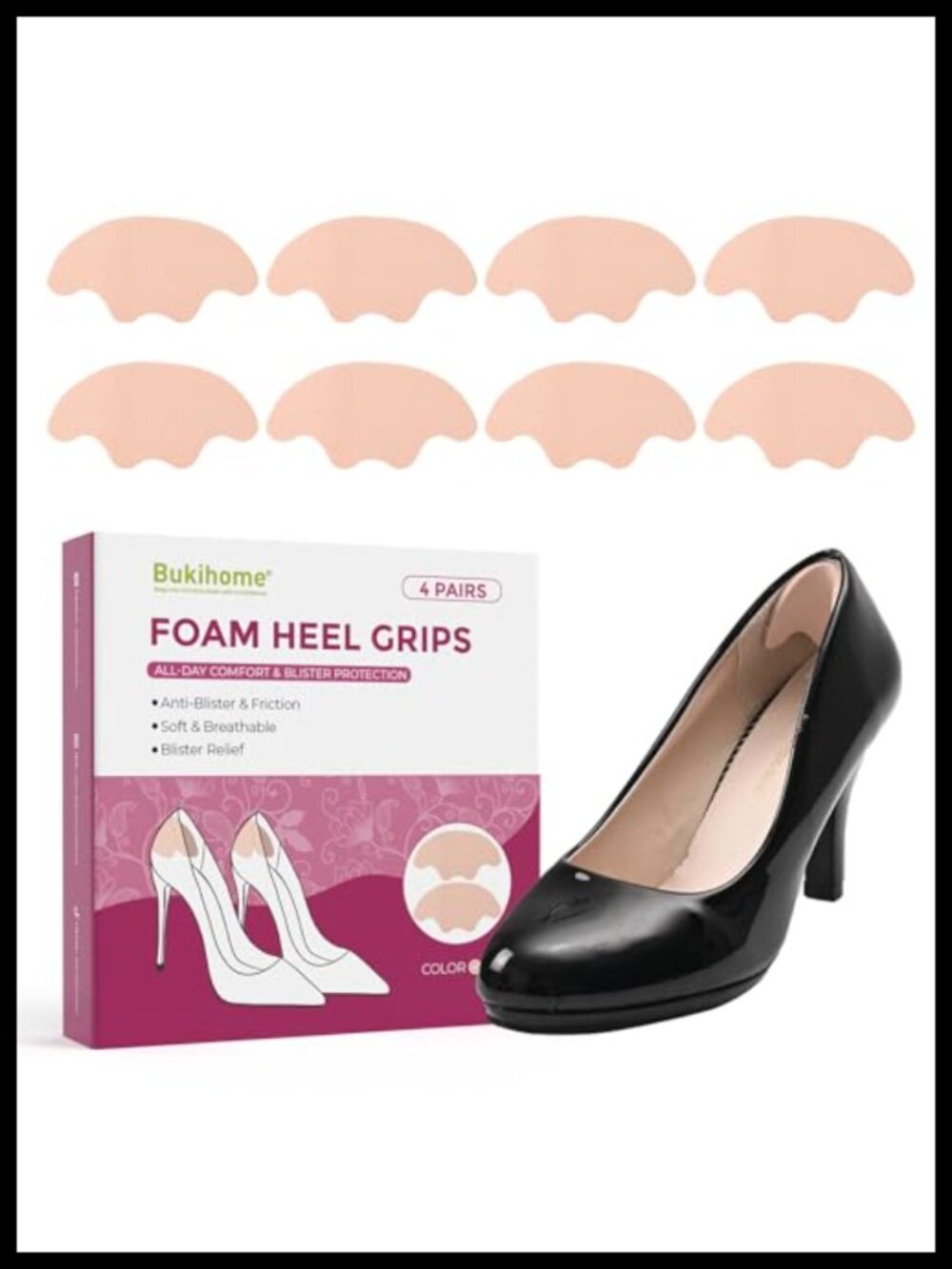 Heel Grips Liner for Loose Shoes - Foam Heel Cushion Inserts, Prevent Blisters